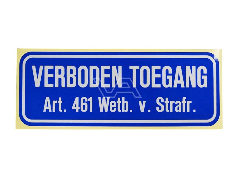 Verboden Toegang sticker 40 x 15 cm